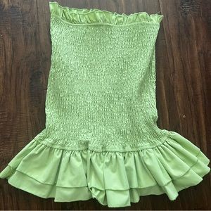 Light Green Ruffle Mini Skirt Size XS Womens